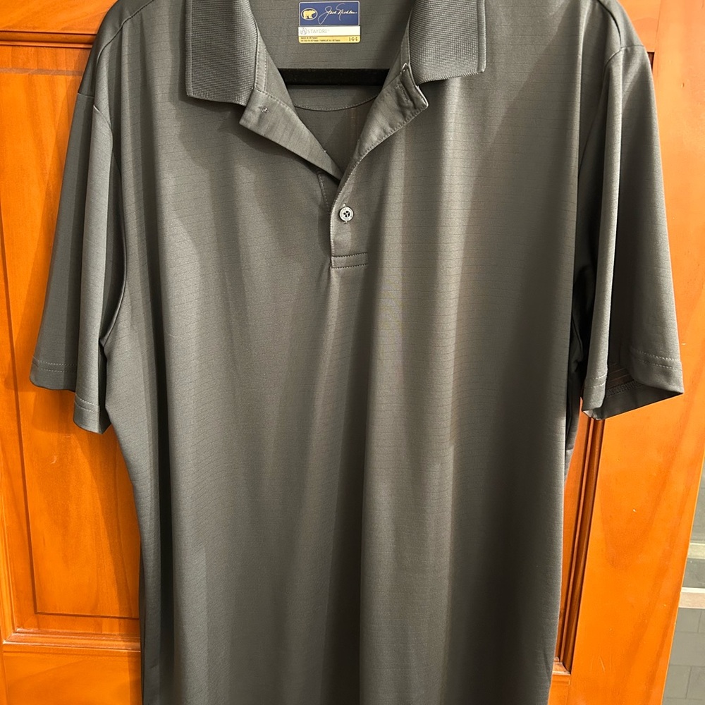Classic Gray Polo Shirt with Moisture-Wicking Fabric